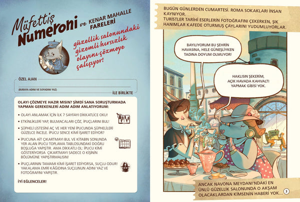 Müfettiş Numeroni 2: Altın Peruk Hırsızlığı - Sayısal Zekâ Gelişimi İçin Etkinlikli ve Çıkartmalı Dedektiflik Çizgi Romanı (7-9 Yaş)